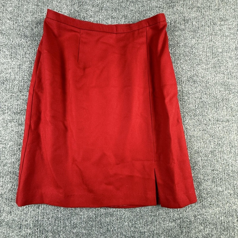 VTG Requirements‎ Skirt Womens 14 Red Wool Twill Knee Length Lined Made USA
